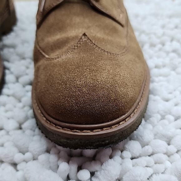 BLACK BROWN 1826 BOONE SUEDE OXFORDS WINGTIP MENS SIZE 8.5 NICE ELEGANT SHOES - Picture 3 of 16